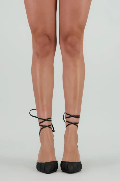 Tacón puntal pliegues lace up