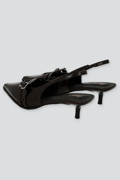Tacón puntl kitten slingback hebilla mini