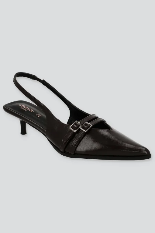 Tacón puntl kitten slingback hebilla mini