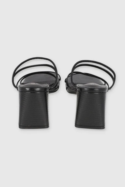 Tacón tiras delgadas croco mini