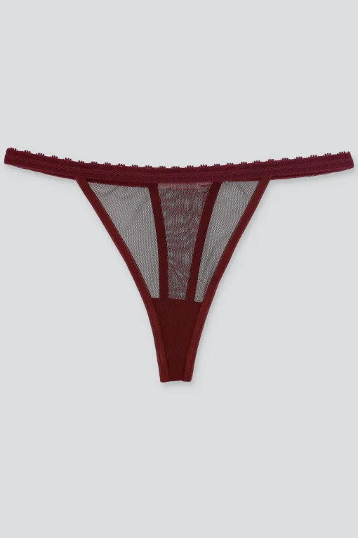 Tanga mesh liso encaje