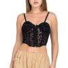 Top bustier mesh animal print
