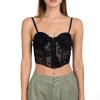Top bustier mesh floreado