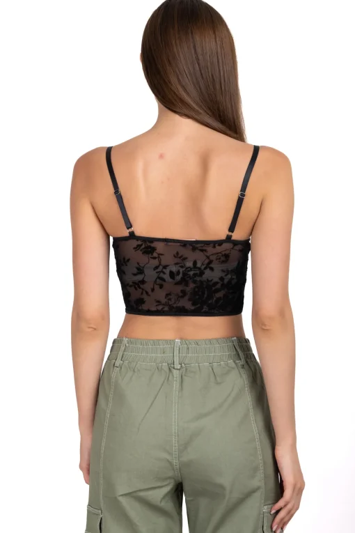 Top bustier mesh floreado