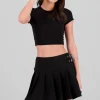Top crop doble tela manga corta