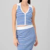 Top cuello polo rayas