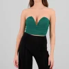 Top de mesh con escote y varilla
