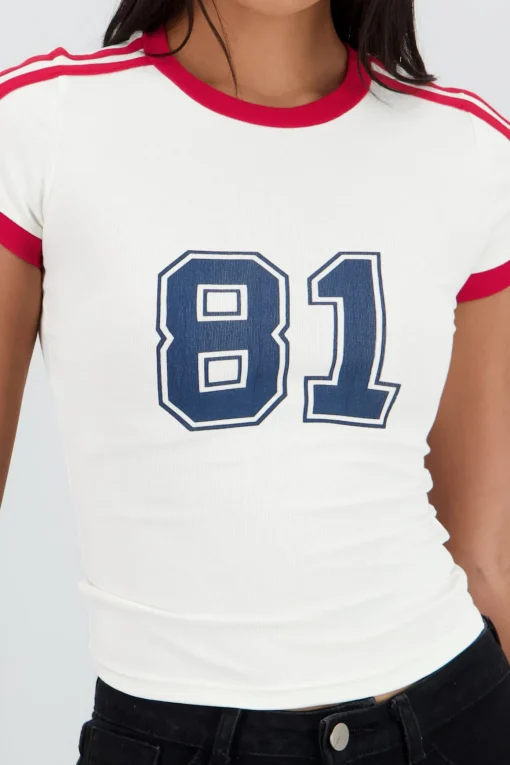 Top estampado contraste