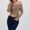 Top off shoulder liso tipo rib