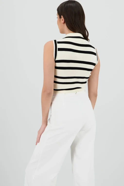 Top polo rayas tejido ligero