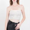 Top strapless brillos tornasol