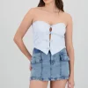 Top strapless escote corazon detalle moños
