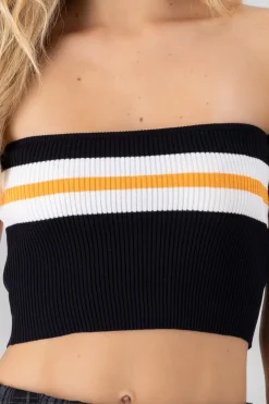 Top strapless rayas