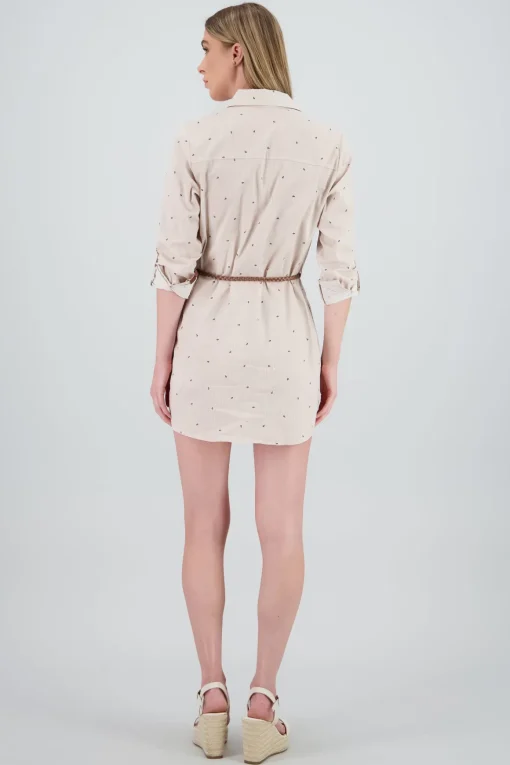 Vestido camisero manga larga detalle anclas