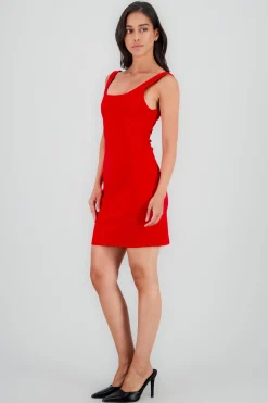 Vestido cortes liso