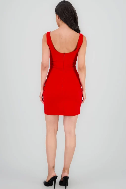 Vestido cortes liso