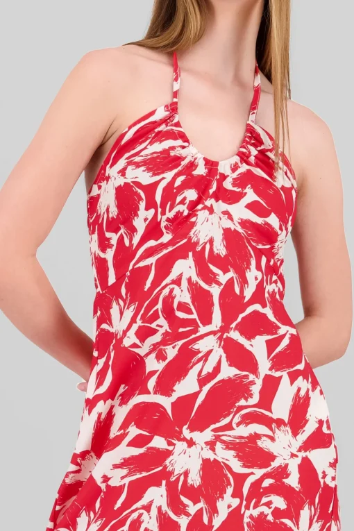 Vestido estampado halter