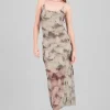 Vestido estampado maxi brillo