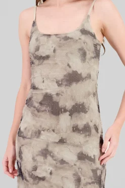 Vestido estampado maxi brillo