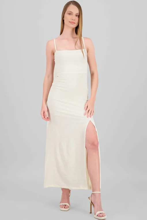 Vestido maxi con textura