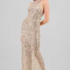 Vestido maxi de lentejuelas halter