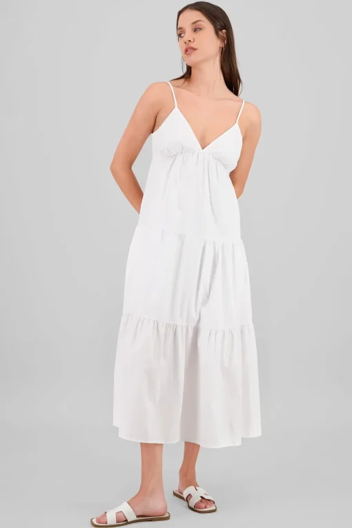 Vestido maxi liso
