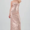 Vestido maxi tirantes lentejuelas