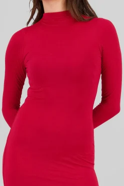 Vestido midi cuello alto