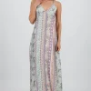 Vestido midi escote v tirantes