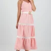 Vestido midi olanes detalle cinturon