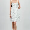 Vestido mini con copas de textura y flores