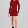 Vestido mini manga larga espalda abierta lurex