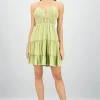 Vestido mini tirantes crochet