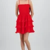 Vestido mini tirantes y olanes