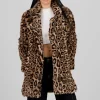 Abrigo largo peluche animal print