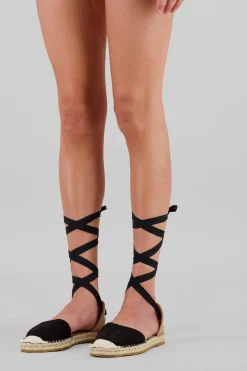 Alpargata plataforma lace up bordada