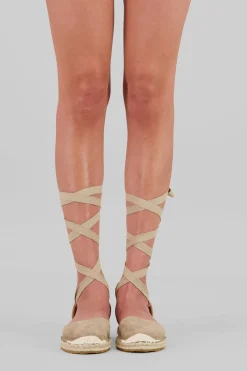 Alpargata plataforma lace up bordada