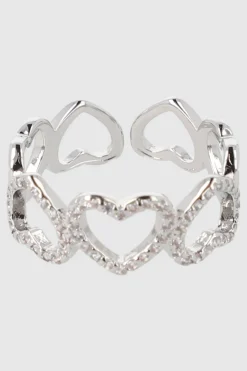 Anillo corazones silueta