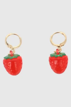 Aretes de fresas de acrílico
