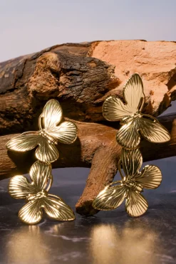 Aretes doble mariposas