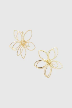 Aretes flor metal
