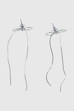 Aretes Moño Tiras Largas