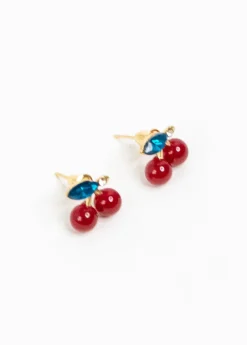 Aretes studs cerezas