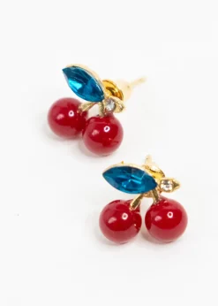 Aretes studs cerezas