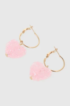 Arracadas Corazón Glitter Roca