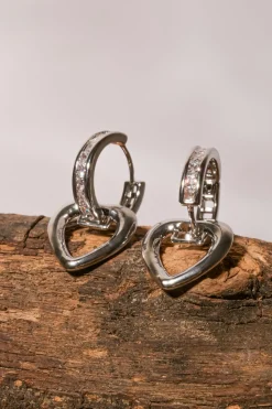 Arracadas corazon cristales