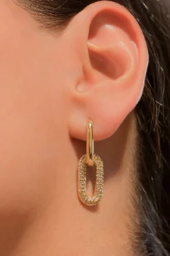 Arracadas eslabones brillos