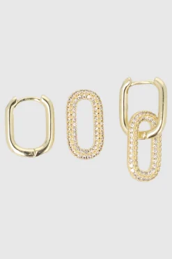 Arracadas eslabones brillos