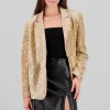 Blazer lentejuelas detalle solapa