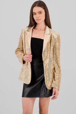 Blazer lentejuelas detalle solapa